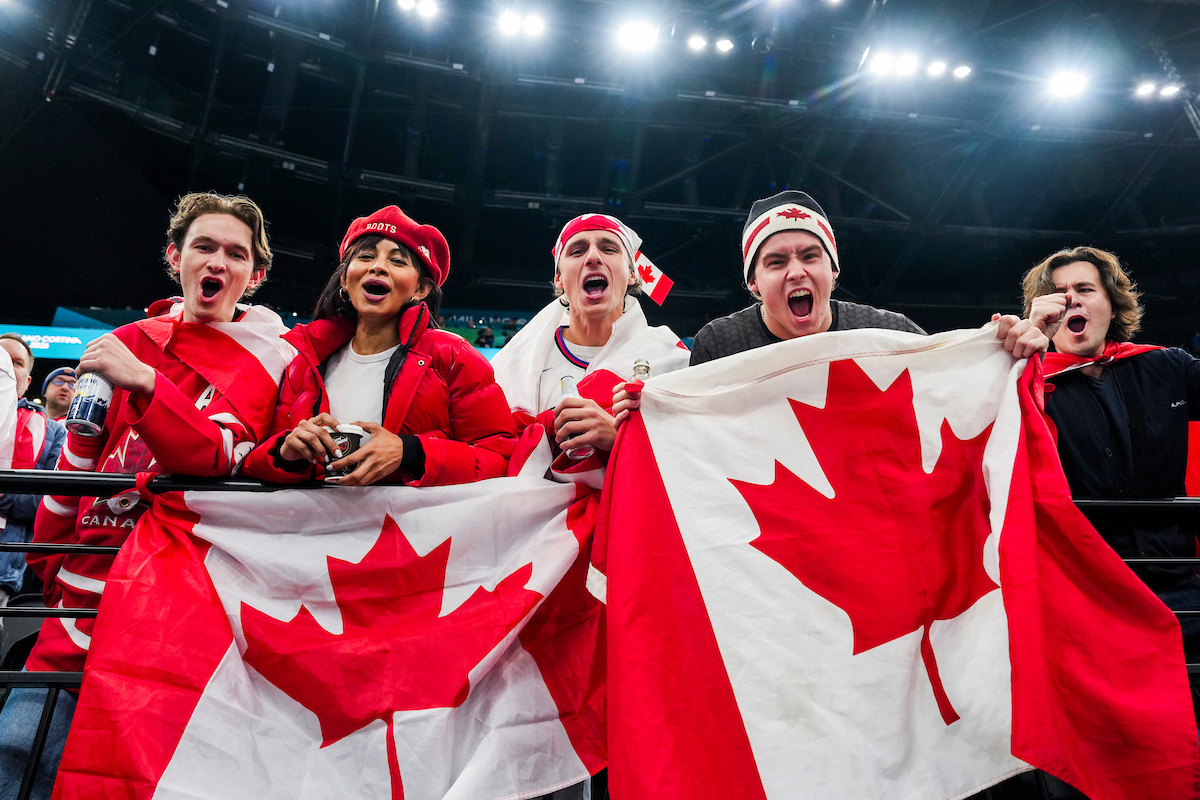 Canada soccer fans cheering