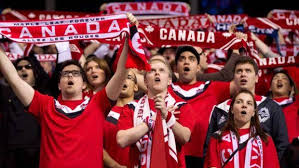 Canadian supporters at a live sports event